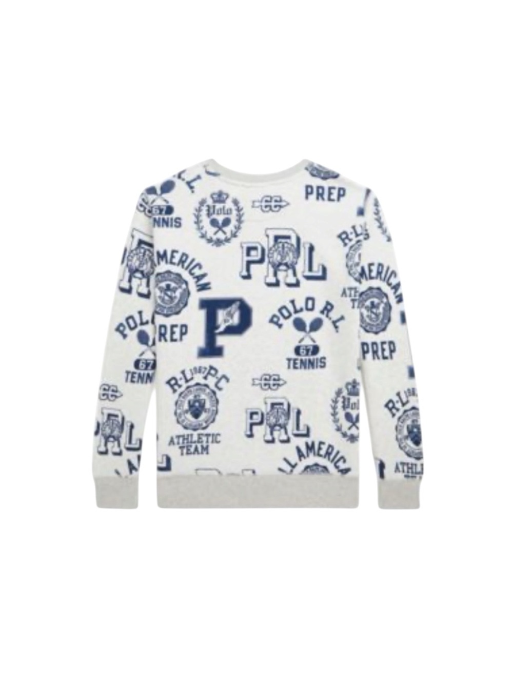 NWT Polo Ralph Lauren Boys Varsity Print Crewneck Sweatshirt Rare Preppy Classic